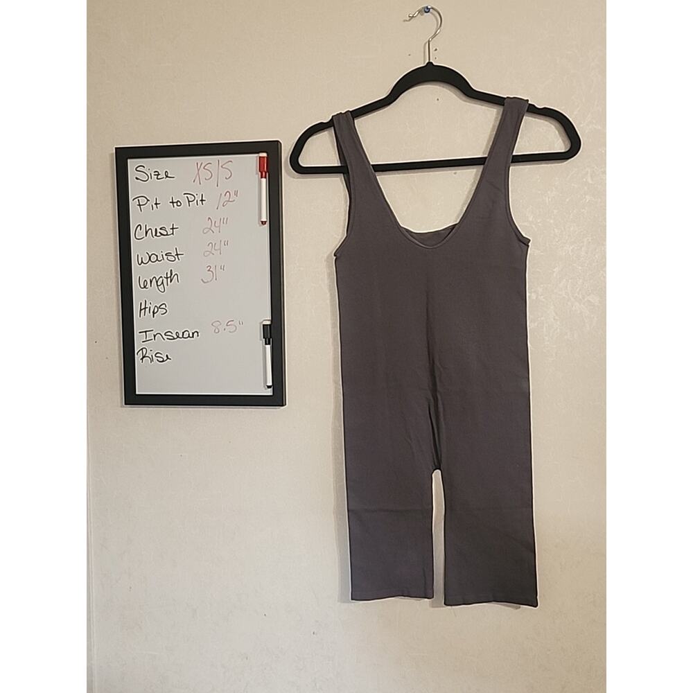 Free People Intimately Bodysuit With Shorts sz XS / S Sleeveless Gray Ribbed